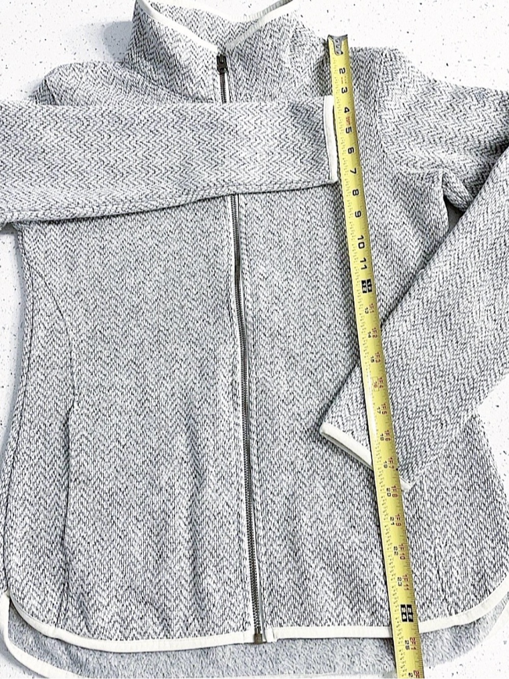 Columbia Jacket Women’s Size M Gray Herringbone Fleece Full Zip - Picture 10 of 11